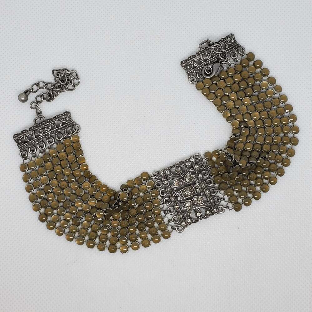 VCLM by Nordstrom Vintage Victorian style woven metal and enamel cuff Bracelet